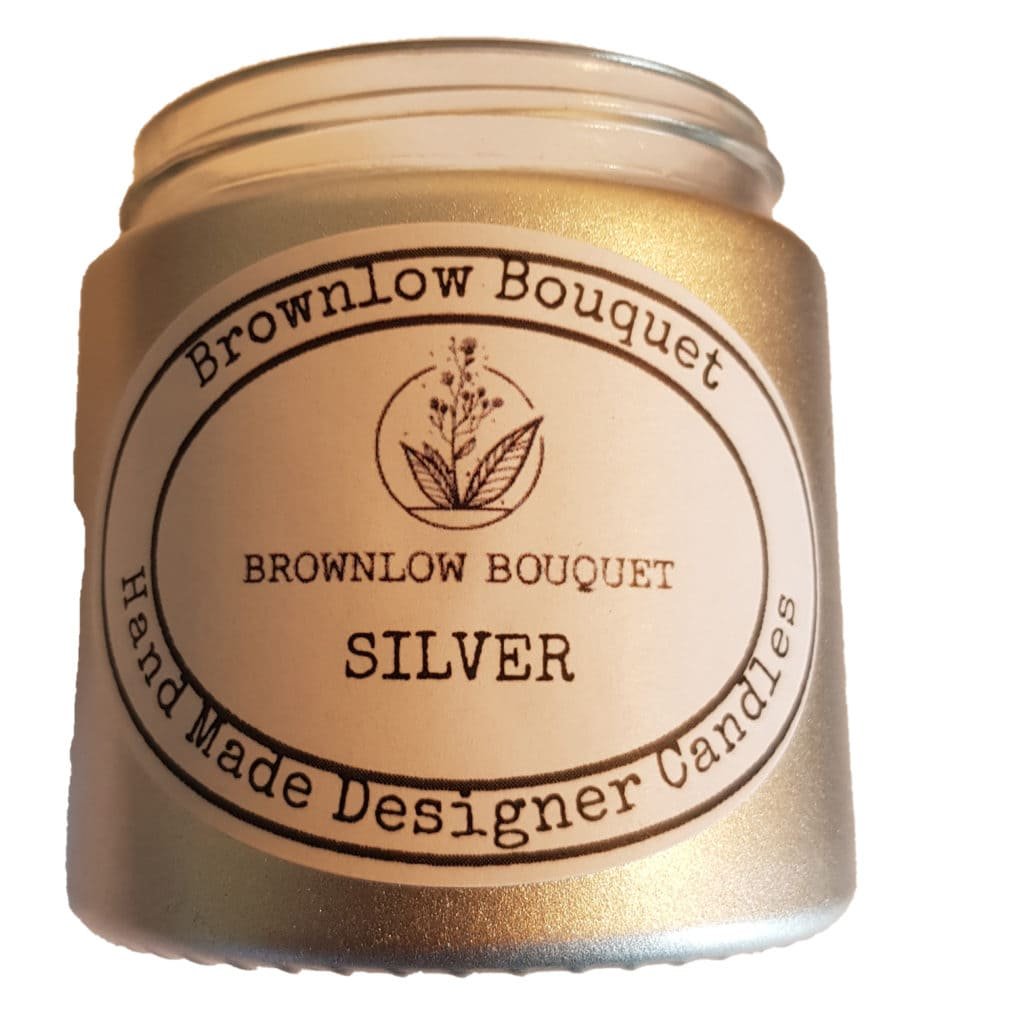 Custom Colour Gloss Opaque Silver Jar with Label