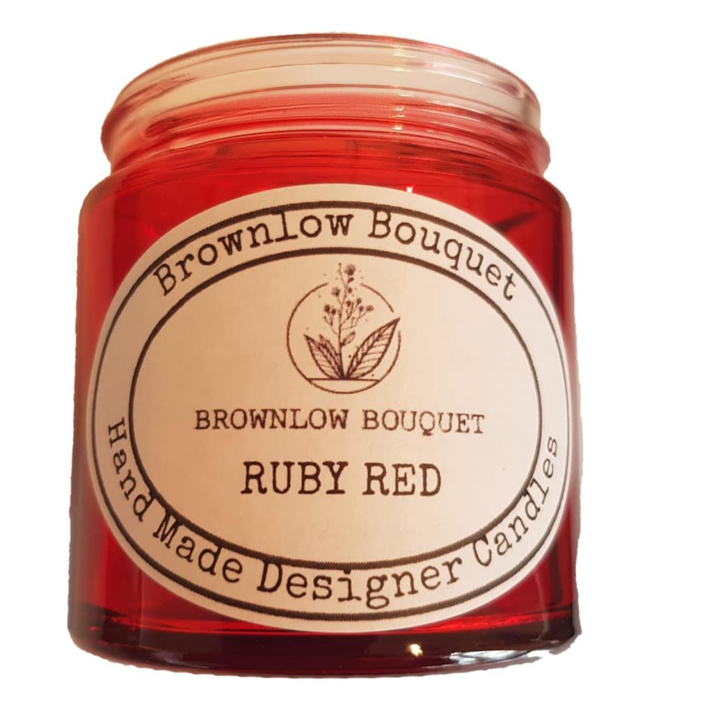 Custom Colour Translucent Gloss Ruby Red Jar with Label